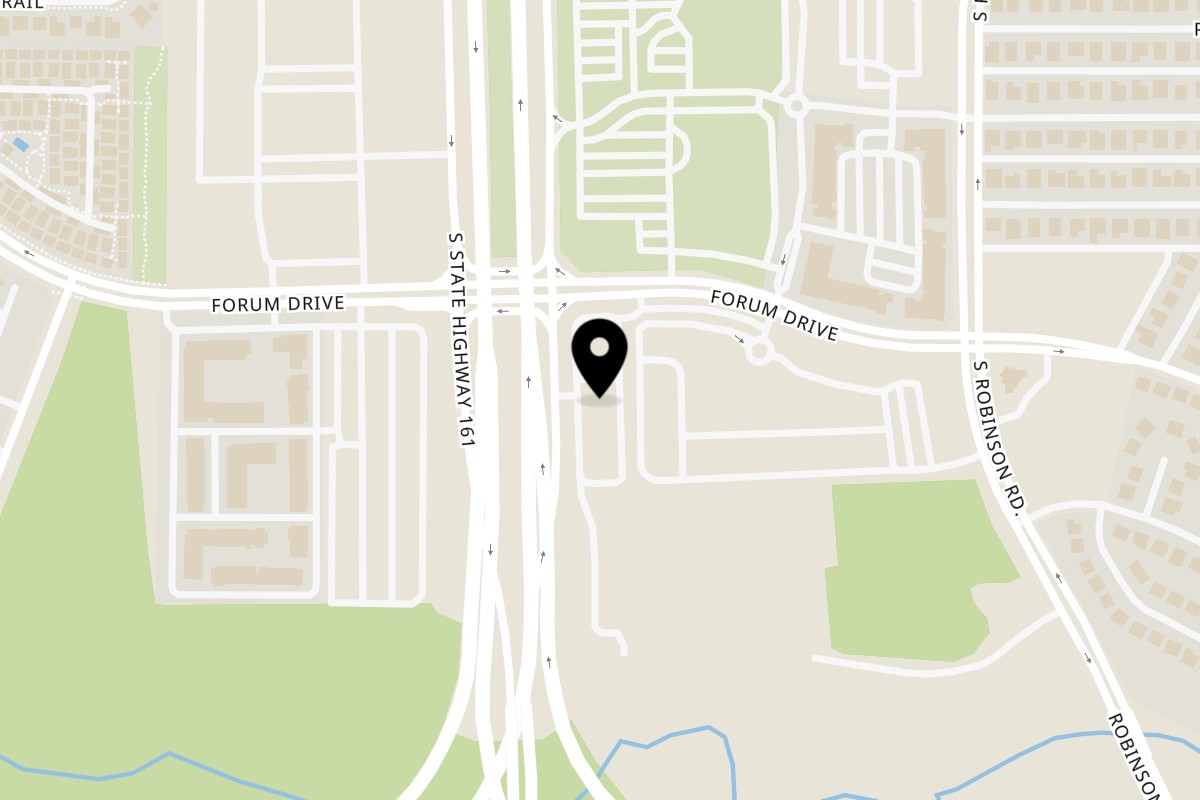 Map showing the location of Taqueria Taxco Forum on 3806 S State Hwy 161 in Grand Prairie