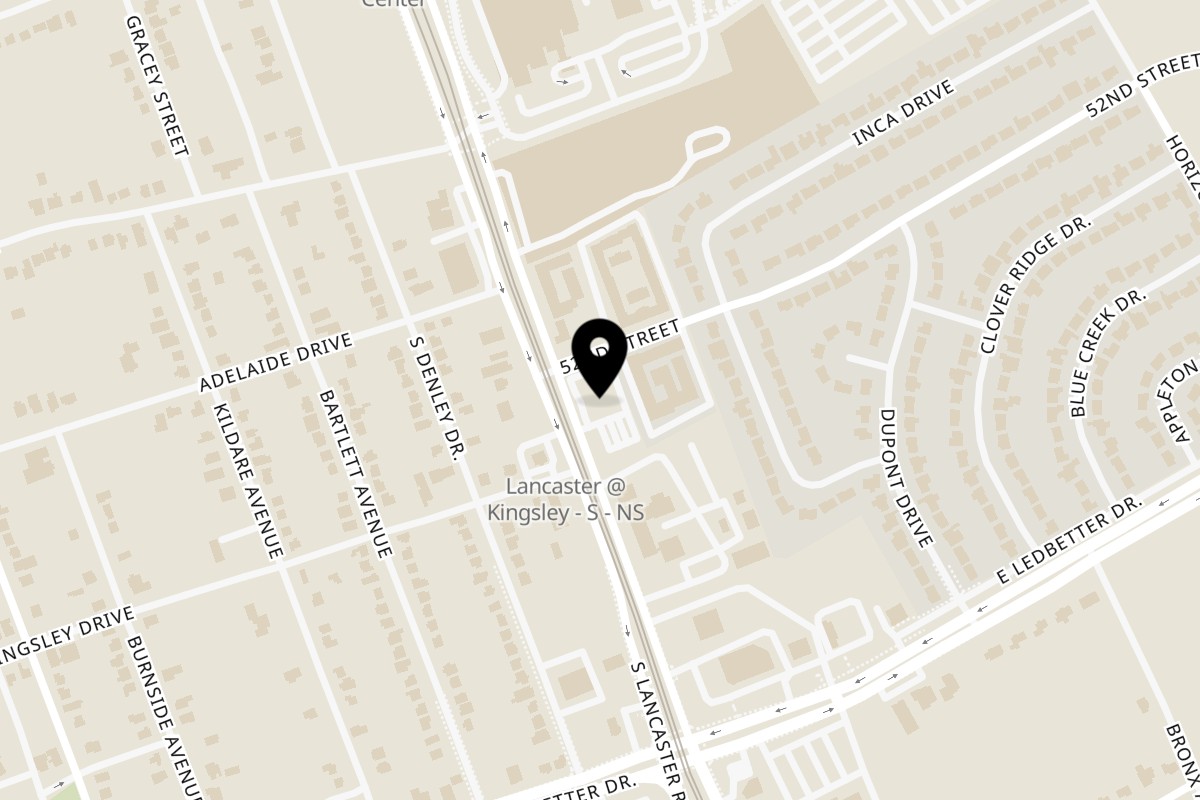 Map showing the location of Taqueria Taxco La 52 on 4830 S Lancaster Rd in Dallas