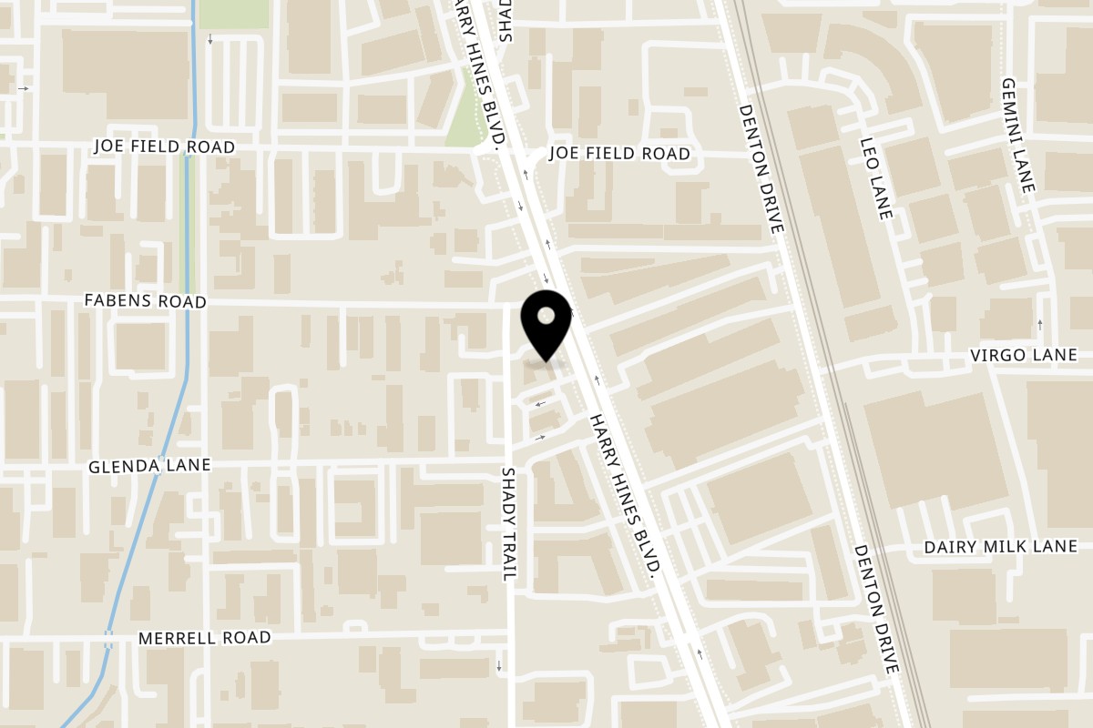 Map showing the location of Taqueria Taxco Harry Hines on 11237 Harry Hines Blvd in Dallas